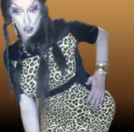 Pic of Beautiful Transgender Girl Modeling Leopard Dress