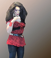 Pic of Beautiful Transgender Girl Modeling Red and Black