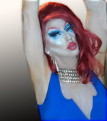 Pic of Beautiful Transgender Girl Modeling Blue Cutout Dress