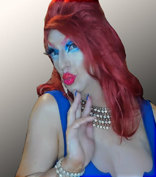 Pic of Beautiful Transgender Girl Modeling Blue Cutout Dress