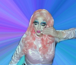 Pic of Beautiful Transgender Girl Modeling Pink Plastic Doll
