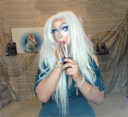 Pic of Beautiful Transgender Girl Modeling Blue Dress