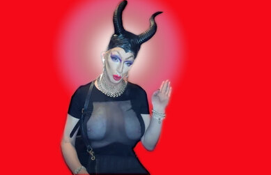 Pic of Beautiful Transgender Girl Modeling Maleficent