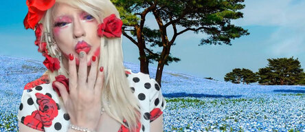 Pic of Beautiful Transgender Girl Modeling Red Roses