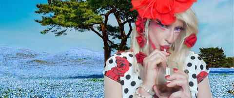 Pic of Beautiful Transgender Girl Modeling Red Roses