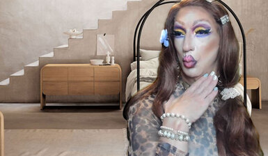 Pic of Beautiful Transgender Girl Modeling Leopard Pammy in Bedroom