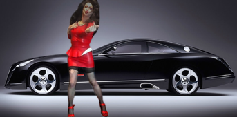 Pic of Beautiful Transgender Girl Modeling Car Model