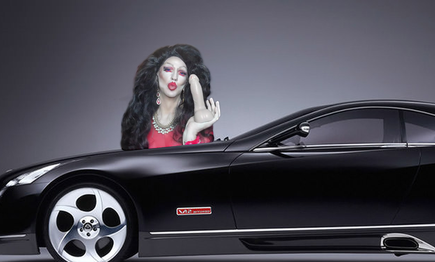 Pic of Beautiful Transgender Girl Modeling Car Model