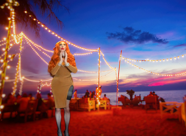 Pic of Beautiful Transgender Girl Modeling Summer Beach Party