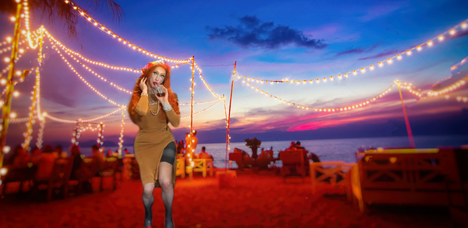 Pic of Beautiful Transgender Girl Modeling Summer Beach Party
