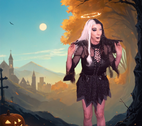 Pic of Beautiful Transgender Girl Modeling Fallen Angel