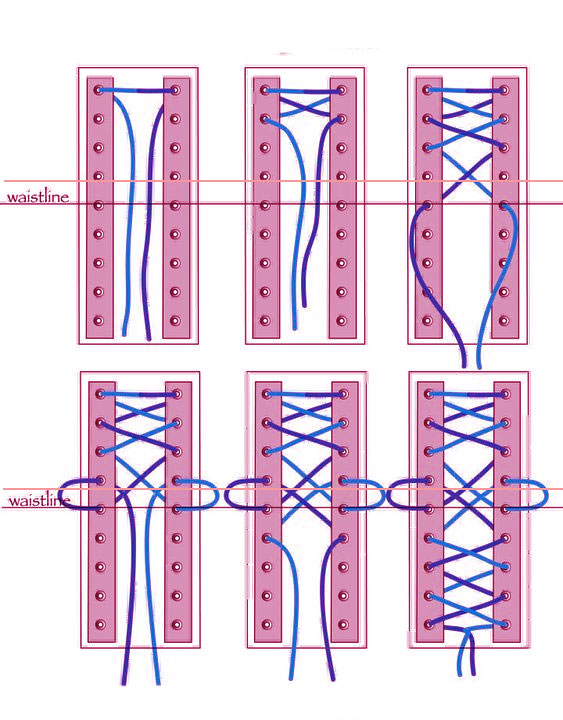 How to do inverse lacing on a corset.