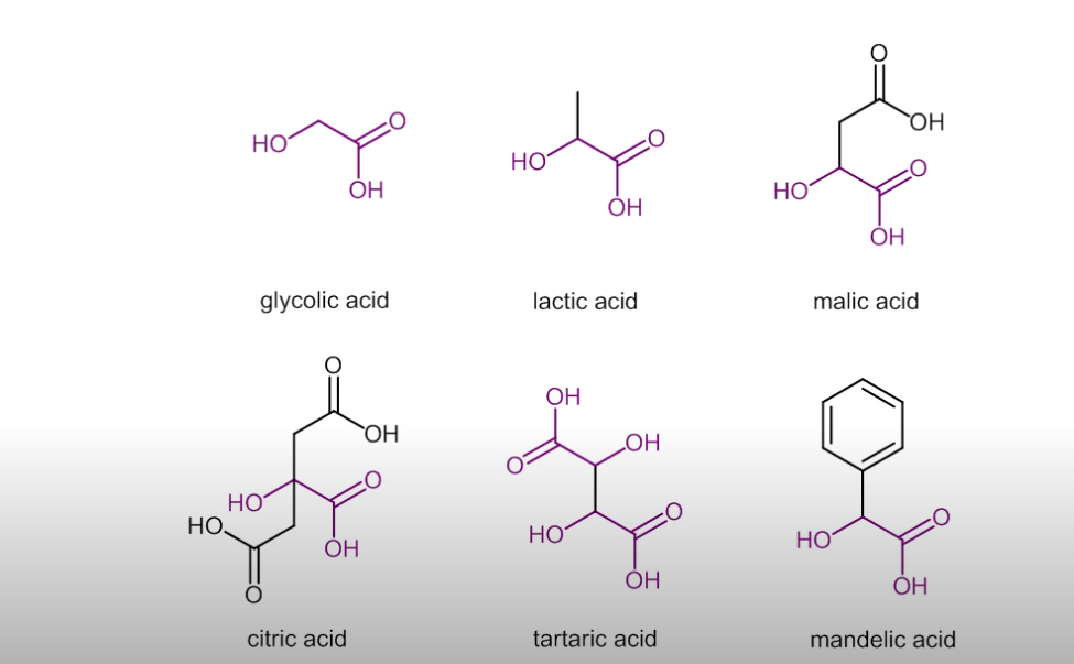 Skeletal diagrams of AHAs