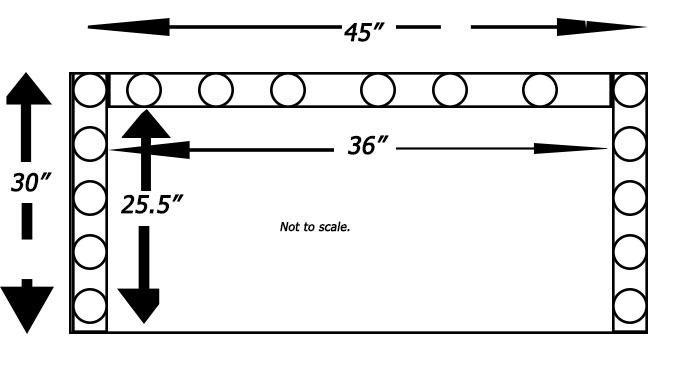 Plan drawing for vanity mirror.