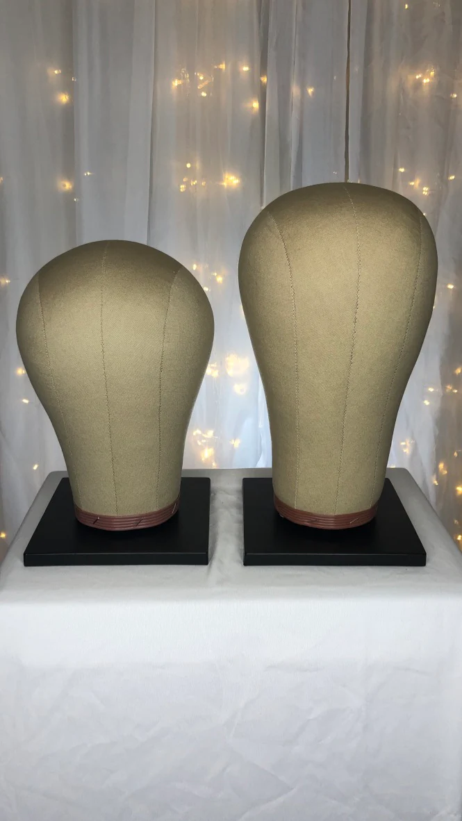 Canvas Wig Blocks, short and long necks