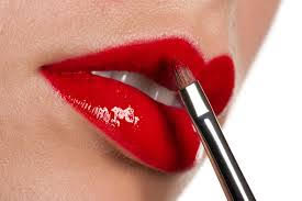 Lipstick application.
