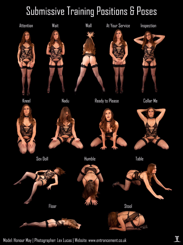 Six submissive poses.