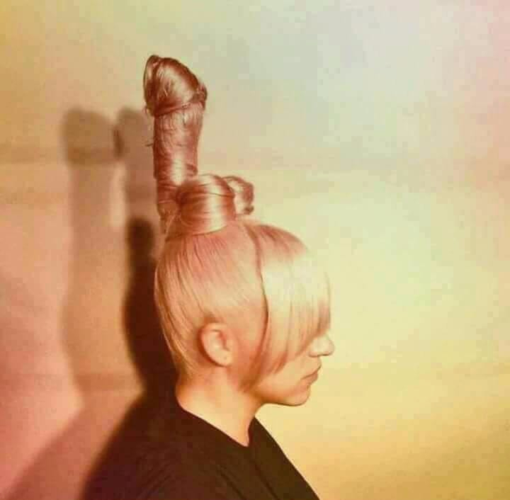 Hair in the shape of a cock.